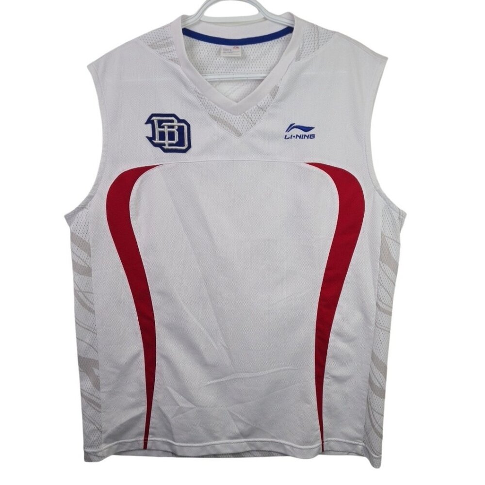 Li Ning Badminton Sleeveless Men's White Shirt Tank Top Sportswear Size L